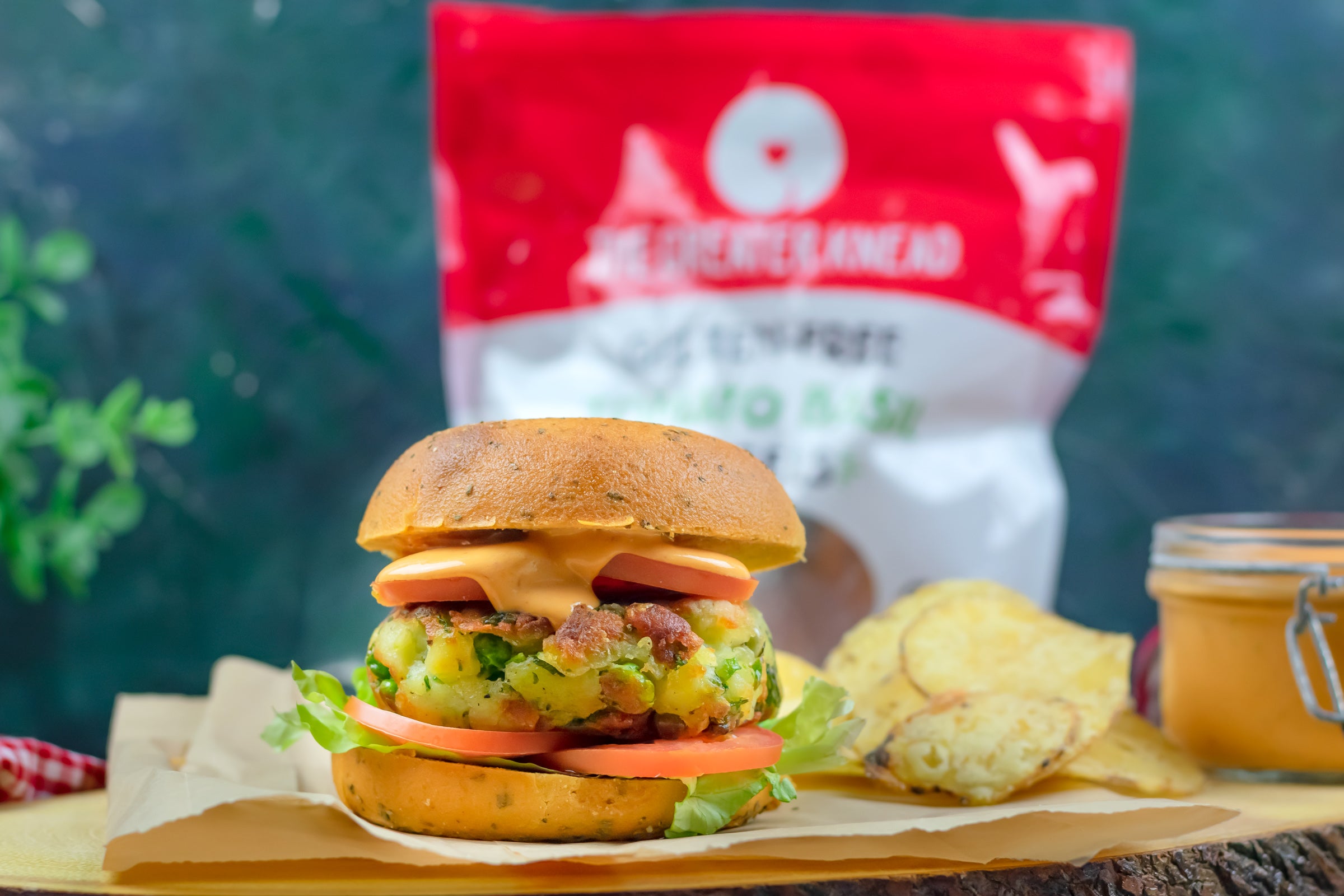 Gluten Free Veggie Burger on Bagel With Creamy Chipotle Sauce

        | The Greater Knead