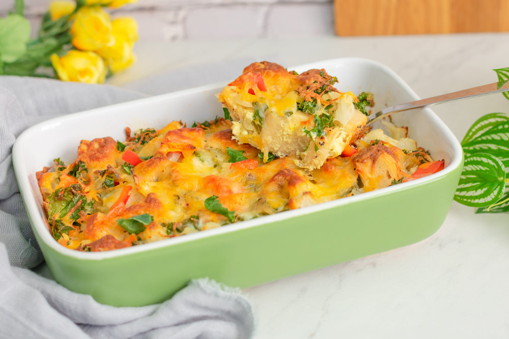 gluten free vegetarian bagel strata