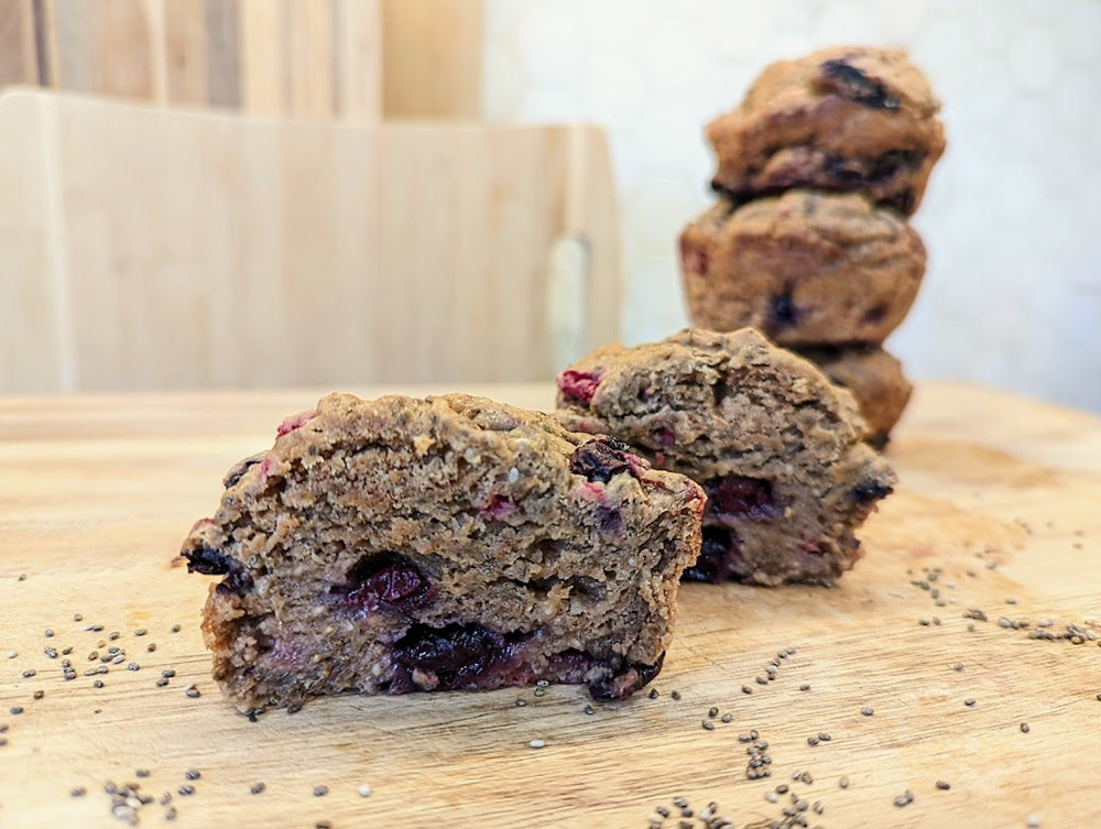 Gluten Free Berry & Chia Pudding Breakfast Muffins