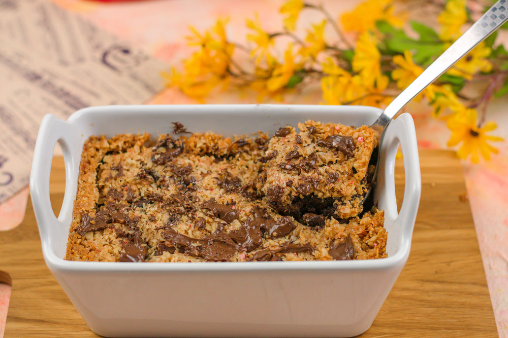 Gluten Free Chocolate Peppermint Bread Pudding Crumble