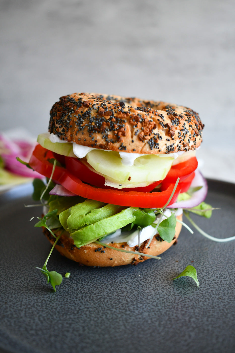 Vegan Veggie Bagel Sandwich