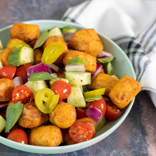 Spicy Buffalo Soft Pretzel Panzanella